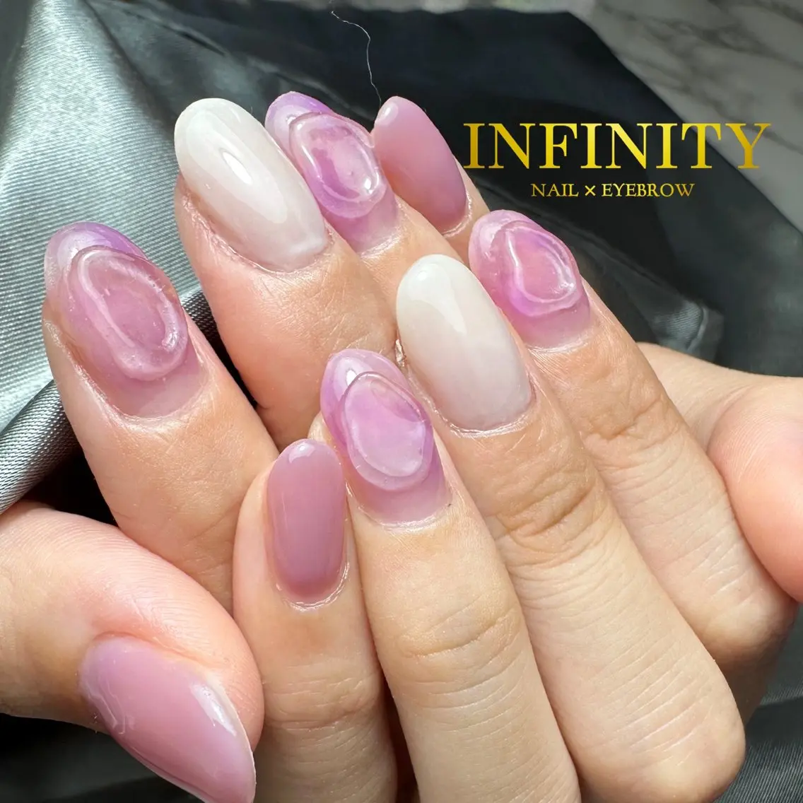 ショート カラー メンズ キッズ ネイル アイブロウ ニュアンスネイル 夏ネイル INFINITY Sachiのネイルデザイン