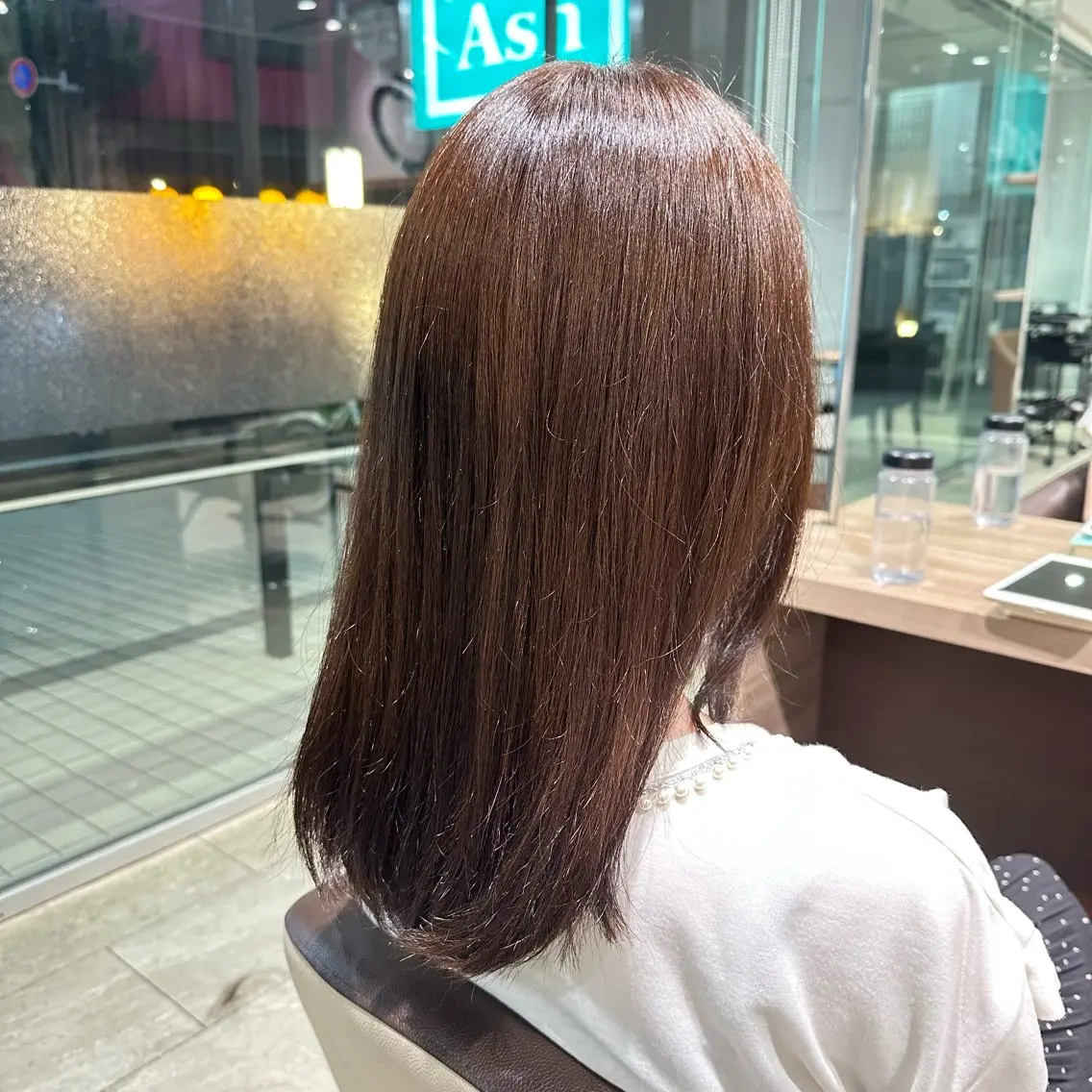 セミロング カラー カット ヘアカラー Ash亀戸店 富谷 日菜乃のヘアスタイル