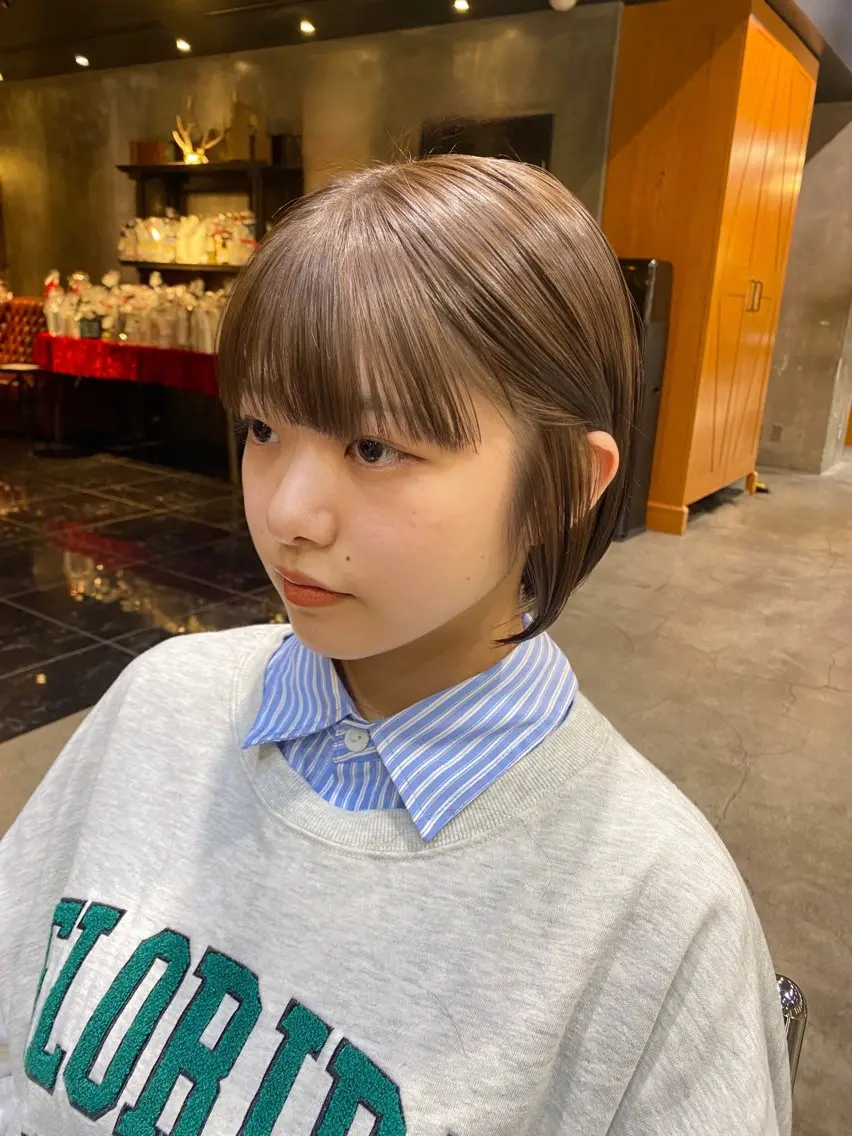 ショート カラー ショートボブ アッシュ アッシュブラウン ブラウンカラー ボブ カット ヘアカラー トリートメント 透明感カラー🌿 グレージュ🐺陽介のヘアスタイル