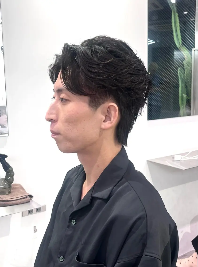 ショート パーマ メンズ ビジネス フェザーパーマ メンズパーマ カット パーマ ⭐️fifth天神 パーマ特化/ますみゆのヘアスタイル