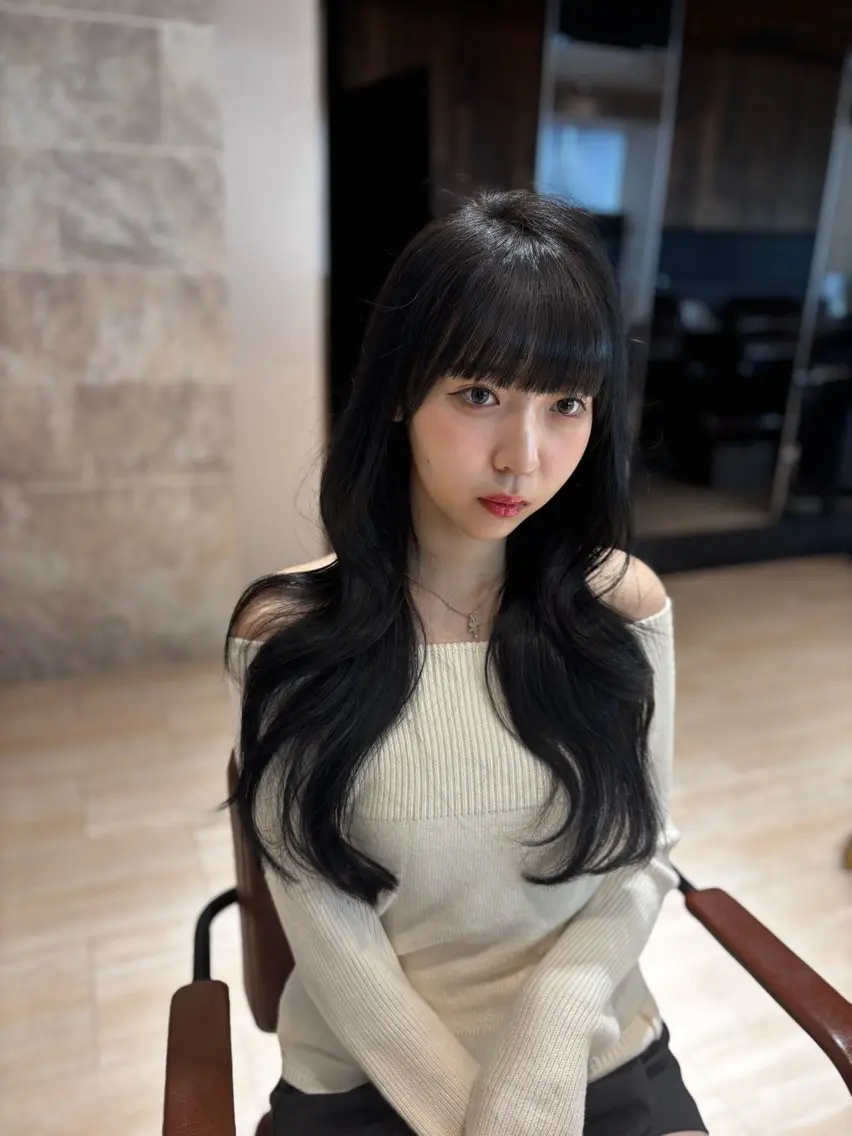 ロング 🎀韓国ヘア🎀 𝓡𝓲𝓷𝓱𝓪のヘアスタイル