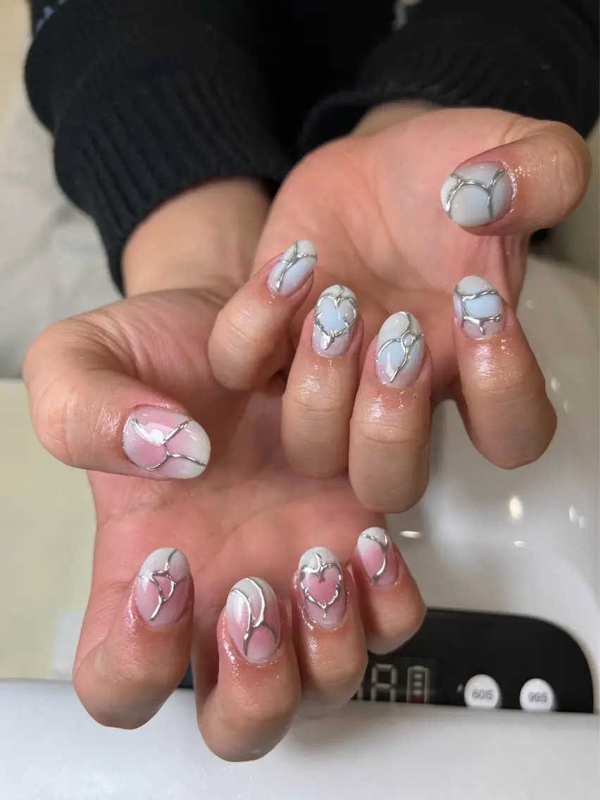ネイル ボルドー ブラウン チークネイル ドット フットネイル ハンドネイル ハンドケア VAN NAIL 海老名展のネイルデザイン
