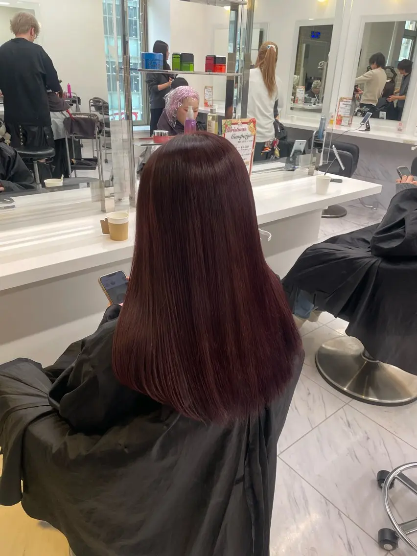 セミロング カラー ヘアアレンジ ヘアカラー トリートメント ヘアセット 💗横浜美容室 💗HARUNAのヘアスタイル