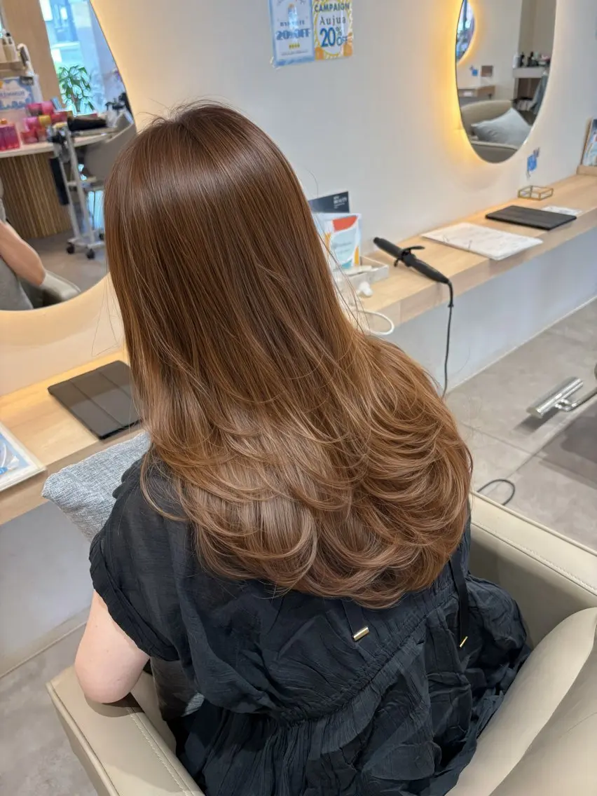 ロング カラー 透明感カラー レイヤーカット カット ヘアカラー レイヤー/メンズ /パーマ/佐藤のヘアスタイル