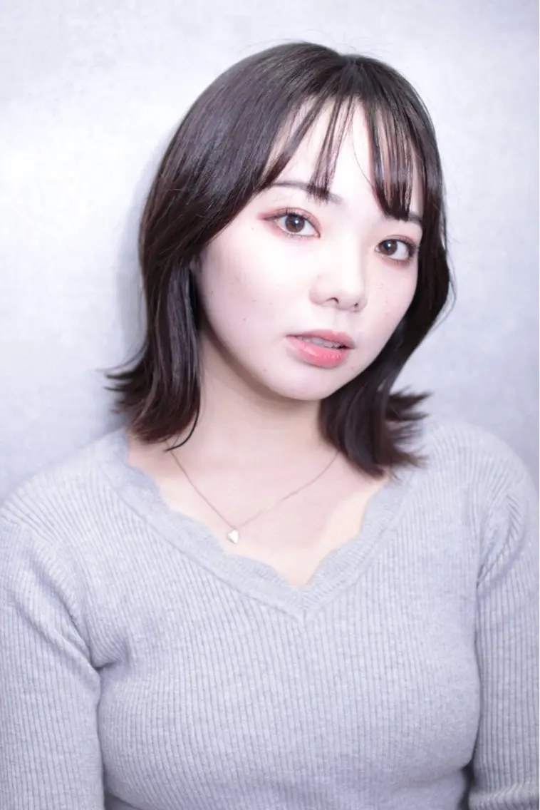 ミディアム カラー カット ヘアカラー トリートメント 須賀 一美のヘアスタイル