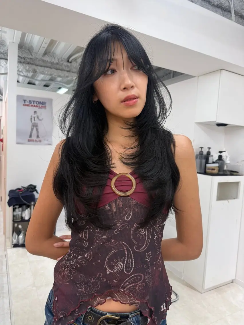 ロング カット ヘアカラー トリートメント YOLO 渋谷 RIONAのヘアスタイル