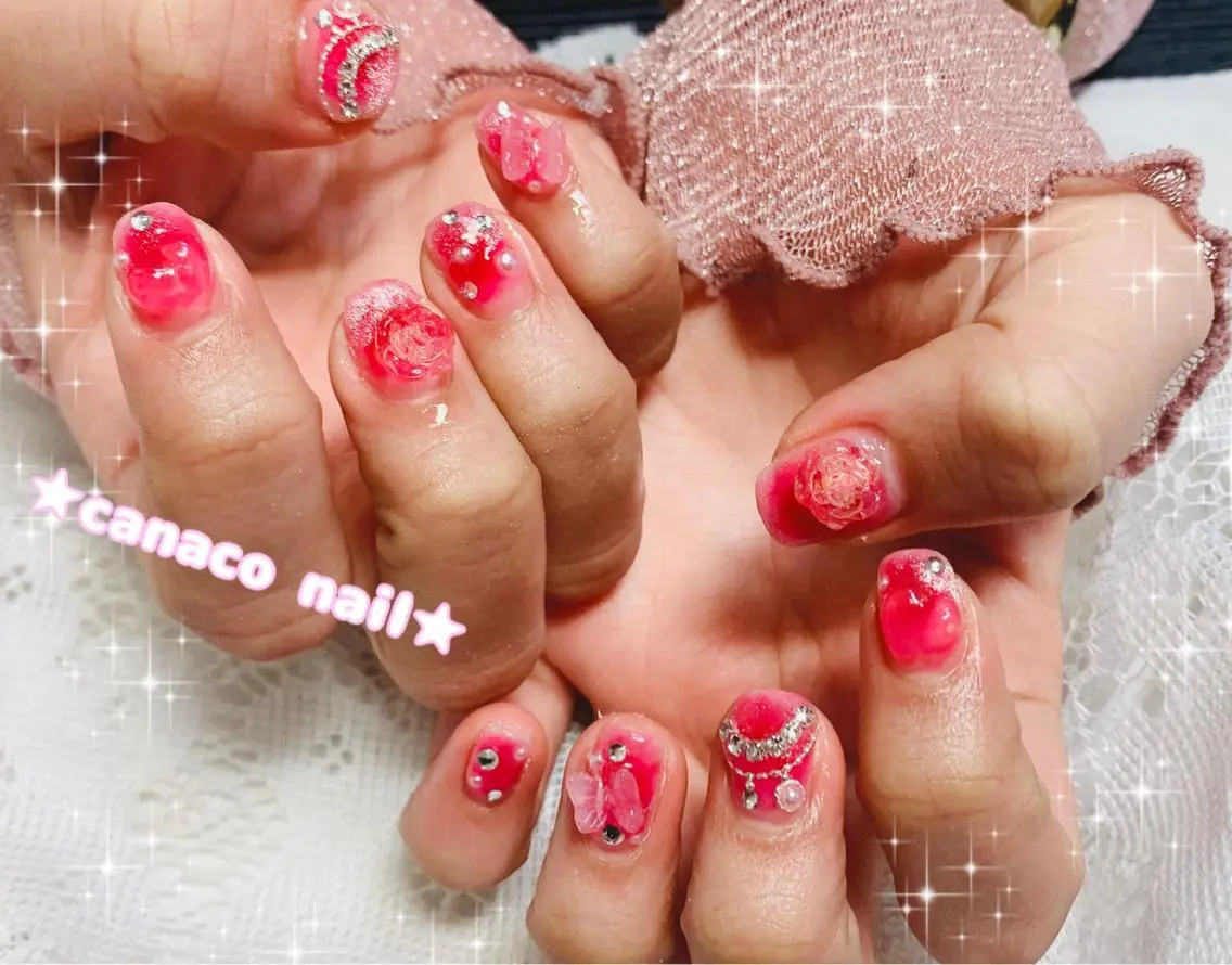 ネイル アートネイル チークネイル ジェルネイル マグネットネイル パラジェル ベテランネイル cnc nailのネイルデザイン