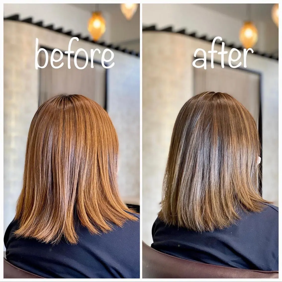 セミロング カラー バレイヤージュ ブリーチ レイヤーカット 宮城 将大のヘアスタイル