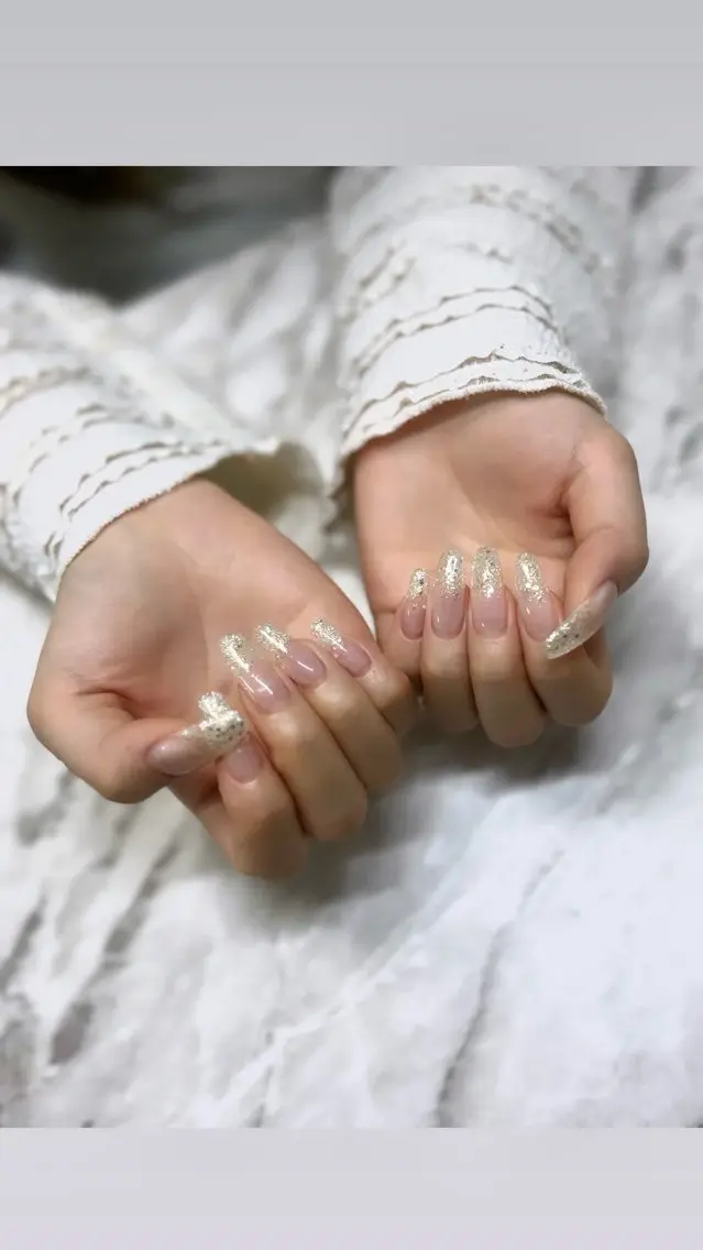 ネイル グラデーション ラメ(グリッター) ラメグラデーション Zir nail 津田沼♡小鈴のネイルデザイン