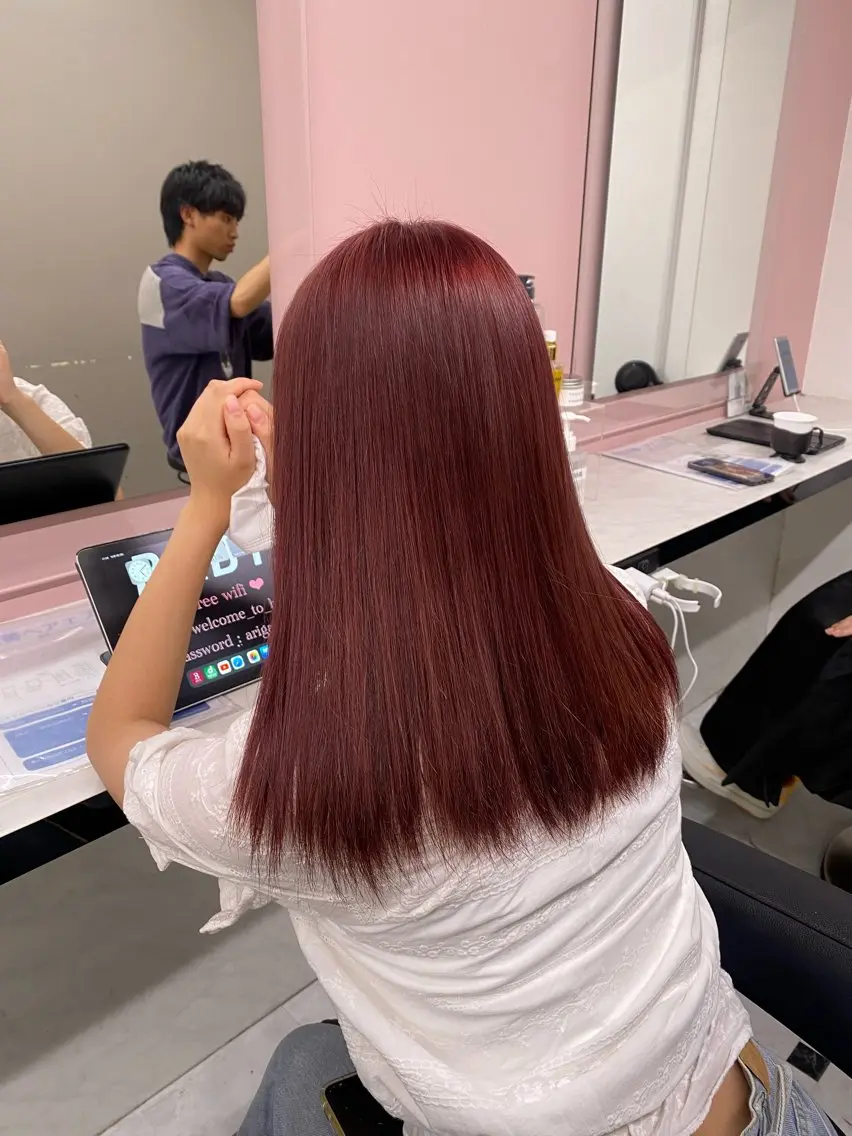 カラー ヘアカラー トリートメント ♥️韓国風透明感 暖色misa♥️のヘアスタイル