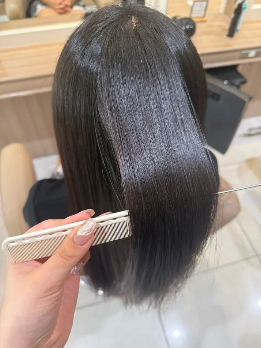 ロング パーマ 縮毛矯正 トリートメント 韓国ヘアメイク🎀/ 縮毛矯正✨山本媛香のヘアスタイル