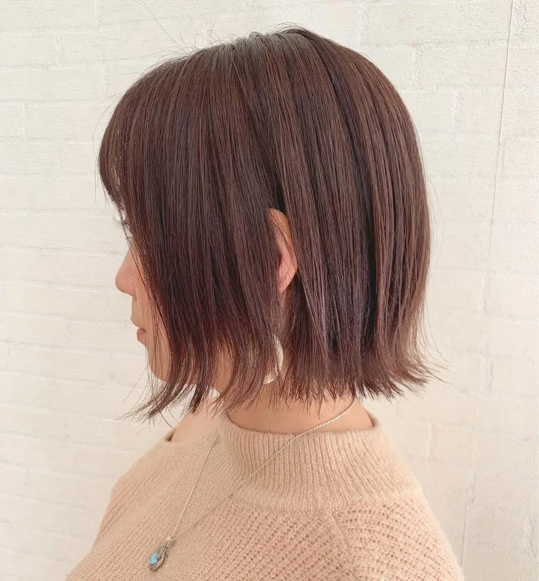 ショート カラー 切りっぱなしボブ ショートボブ ハンサムショート ブラウンカラー ピンクカラー カット ヘアカラー トリートメント 初めてのショート お任せください✂️のヘアスタイル