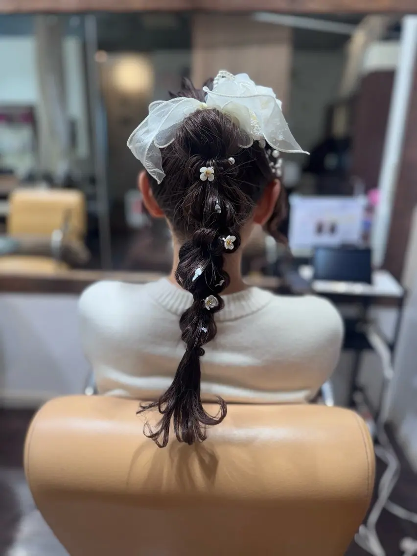 セミロング ヘアアレンジ ヘアセット mio ☆のヘアスタイル