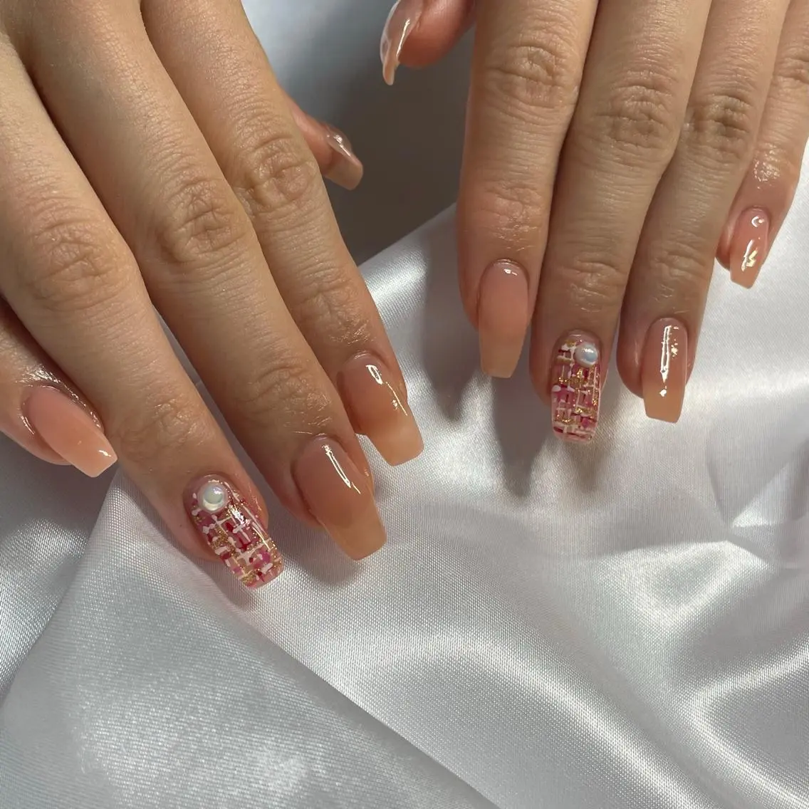 ネイル ツイードネイル 韓国/網紅/パーツ M-salonのネイルデザイン