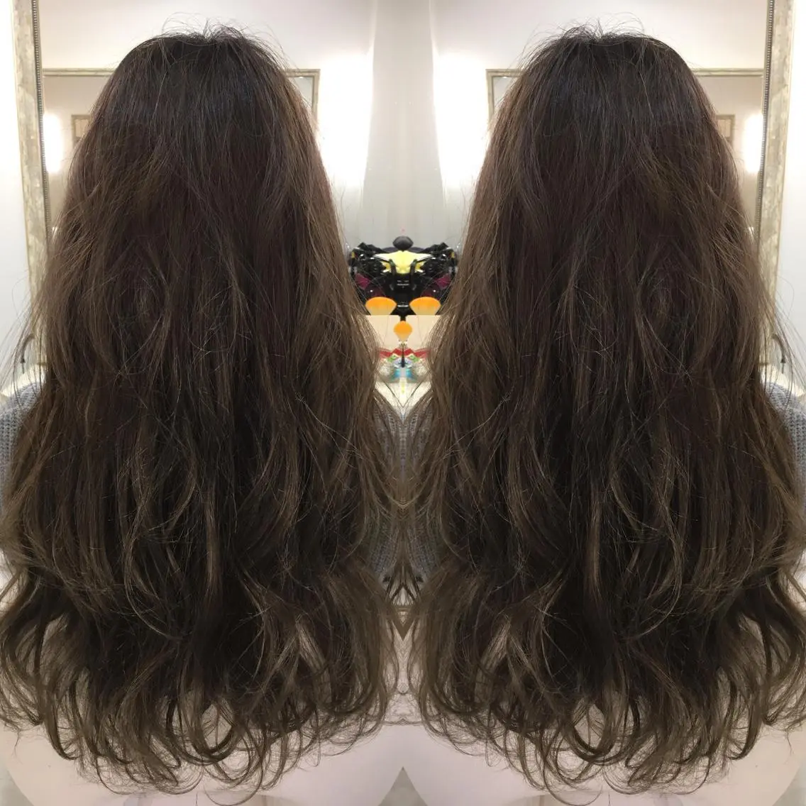 セミロング ロング カラー 髪質改善 中川 翔のヘアスタイル