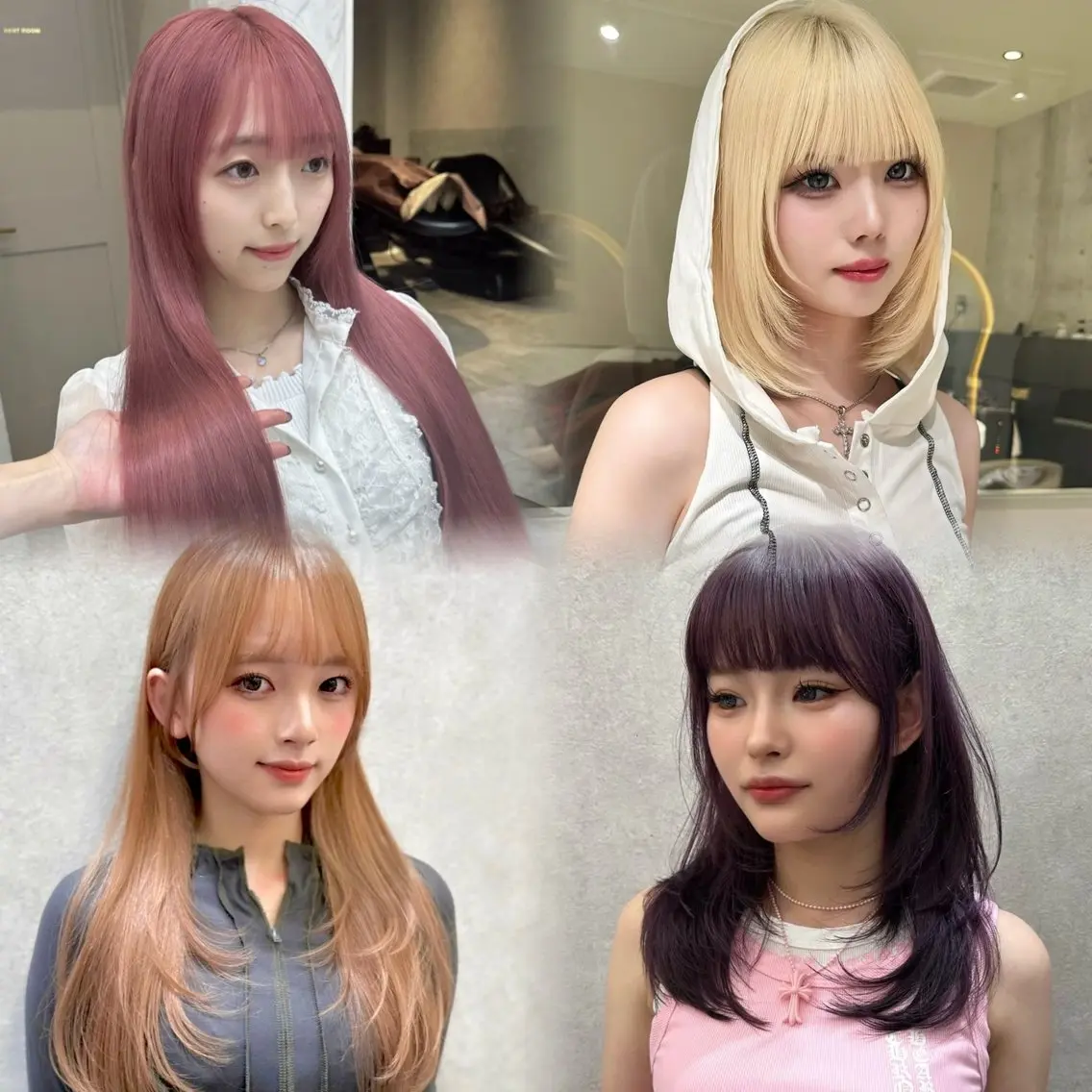 セミロング カラー ブリーチ ハイトーンカラー ヘアカラー ミルクティ/ ブラウンカラー/りおのヘアスタイル