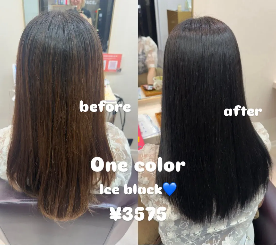 ロング カット ヘアカラー 韓国レイヤー 🎀ダブルカラーのヘアスタイル