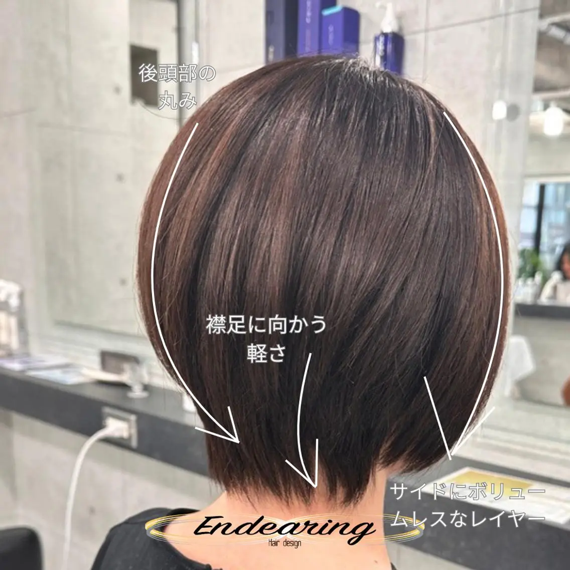 ショート ショートヘア 小顔カット カット ヘアカラー Endearing 銀座/レイヤーカットのヘアスタイル