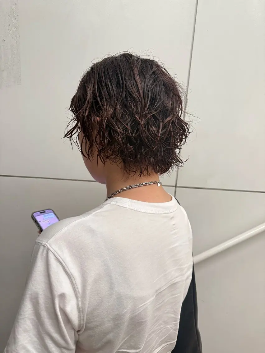 ショート パーマ カット パーマ トリートメント 近藤 滉記のヘアスタイル