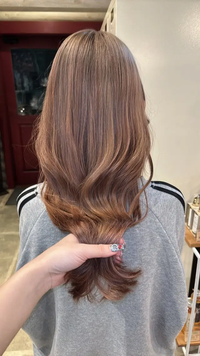 ロング カラー ベージュカラー ブリーチ 似合わせレイヤー/ Wカラー🧸こころのヘアスタイル