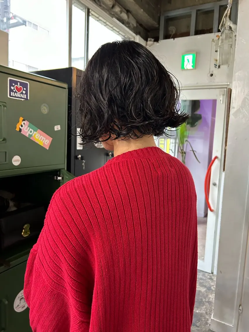 ミディアム パーマ ミディアムパーマ ボブ カット パーマ maho/垢抜け カラーパーマメイクのヘアスタイル