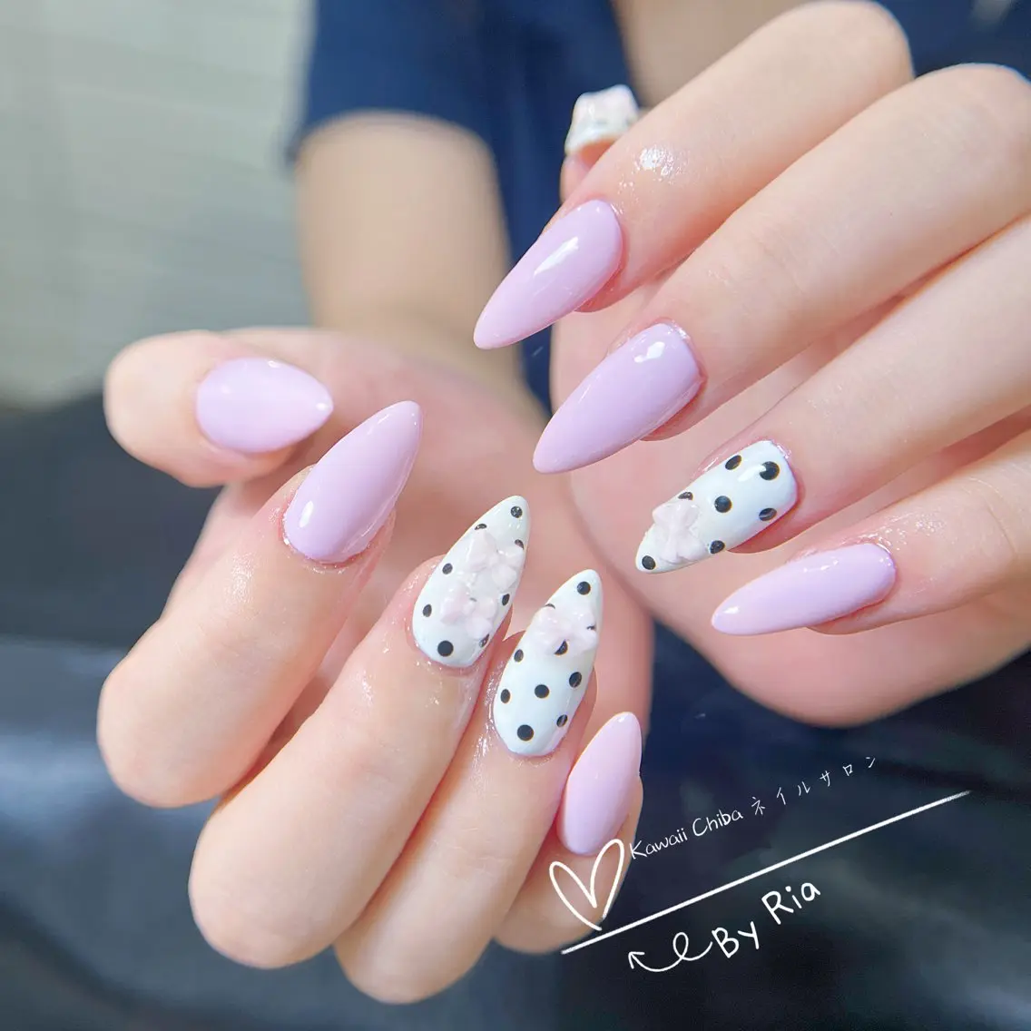 ネイル チークネイル ドット 長さ出し フレンチネイル 韓国ネイル Kawaii Nail Salonのネイルデザイン