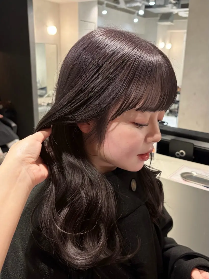 【🤎何度でも使える🤎】韓国風顔まわりカット+ケアカラー+カシミヤトリートメント🪄✨(超音波アイロン付き)の写真