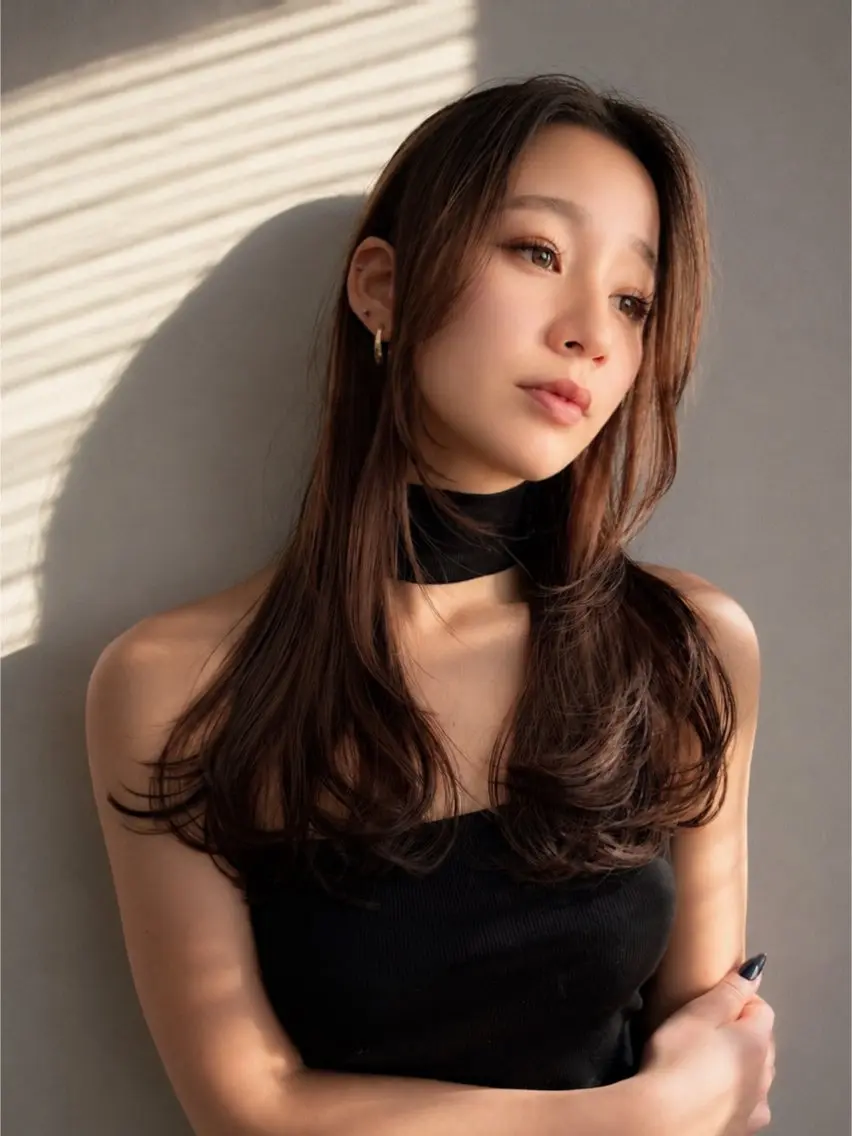 セミロング カラー ベージュカラー ブラウンカラー ブラウンベージュ レイヤーカット カット ヘアカラー Grow by NYNY 打越裕樹のヘアスタイル