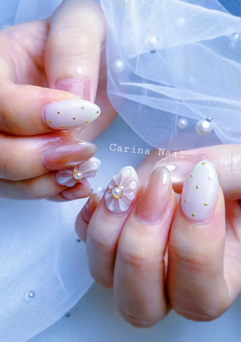 ネイル フラワーネイル ぷっくりネイル Carina Nailのネイルデザイン