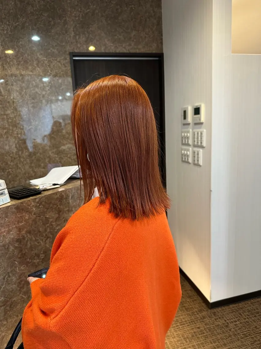 ミディアム カラー ブリーチ ダブルカラー ブリーチなしカラー 村田 菜摘のヘアスタイル