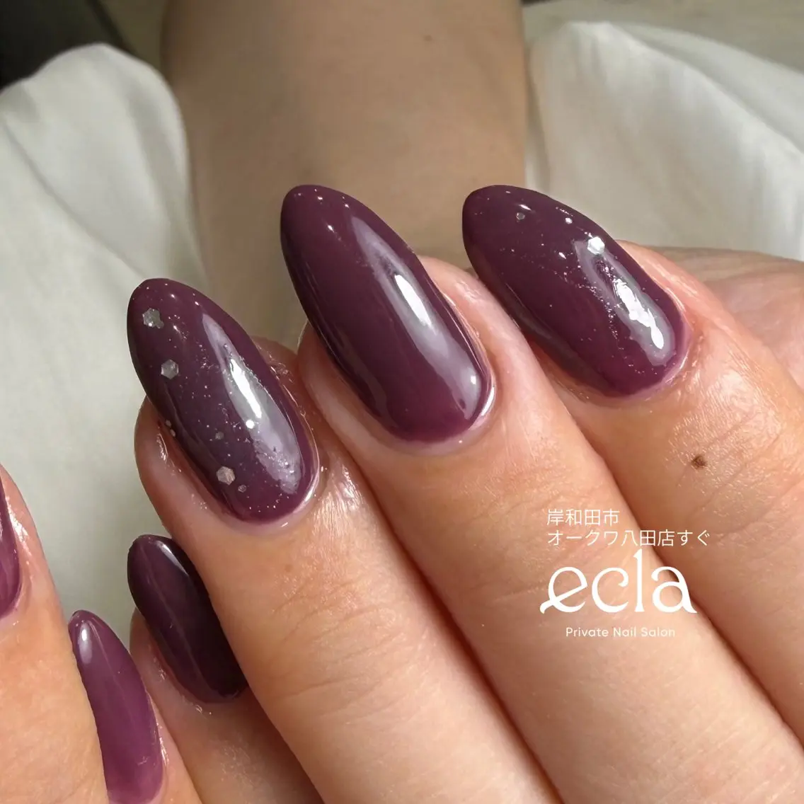 ネイル アートネイル ワンカラーネイル パープル シンプルネイル Nail Salon ecla 〜エクラ〜のネイルデザイン