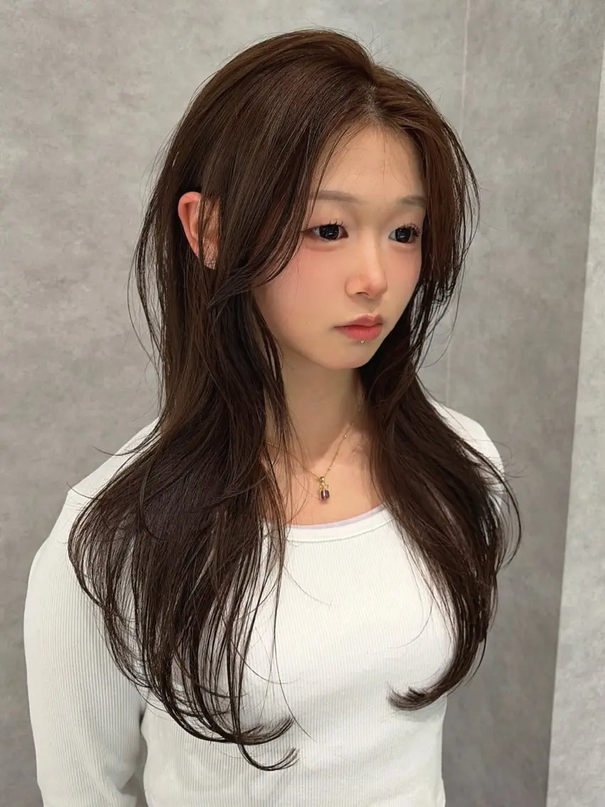 ロング カラー ハッシュカット レイヤーカット 🥇KEN /レイヤー/カラーのヘアスタイル