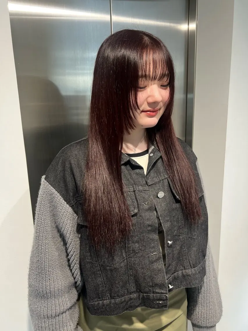ロング カラー カット ヘアカラー トリートメント 赤みゼロ/透明感 カラー🌿KANTAのヘアスタイル