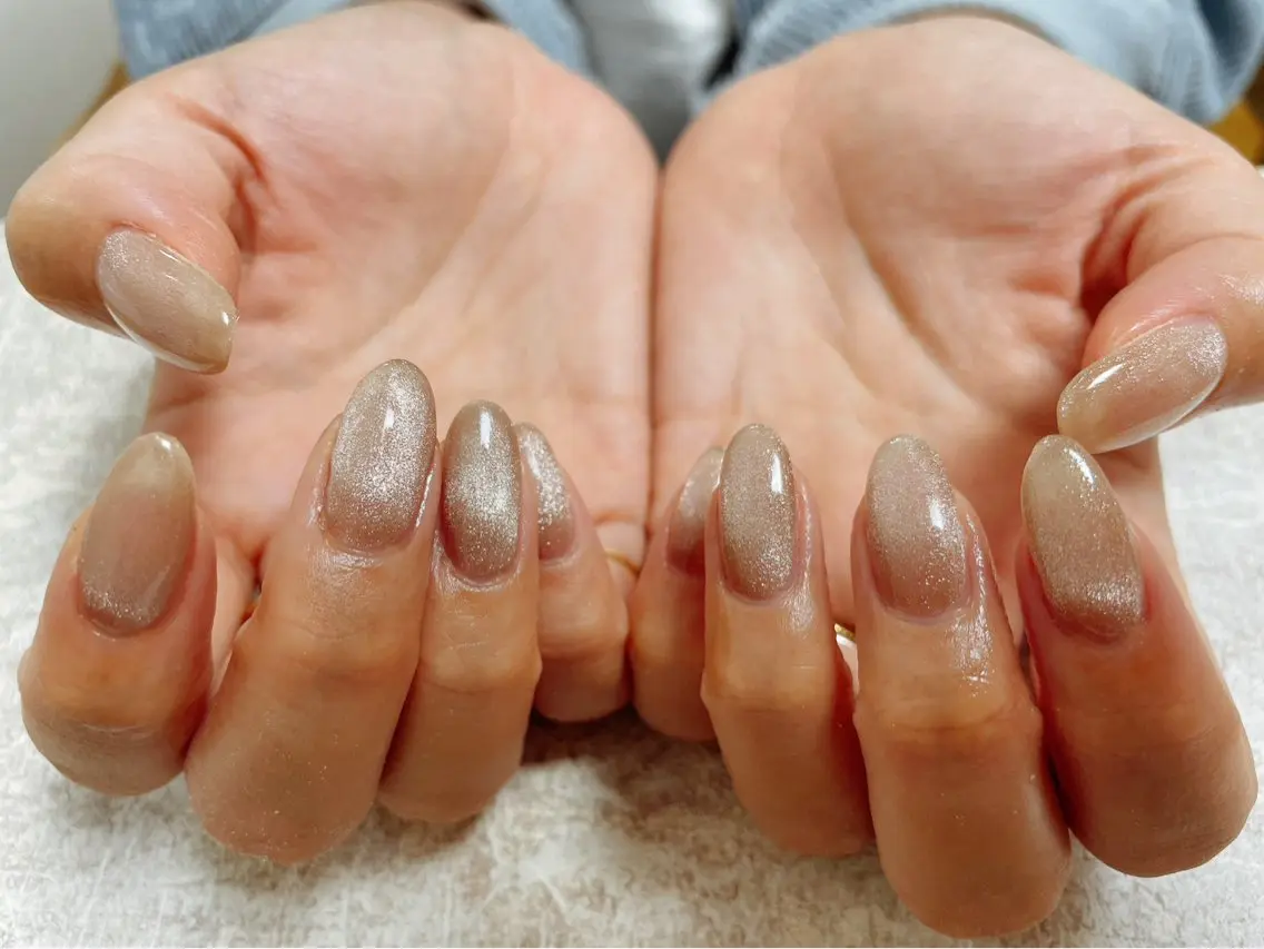ネイル オーロラネイル ブルー フットネイル フレンチネイル ジェルネイル ハンドネイル kiki nail たまプラーザのネイルデザイン