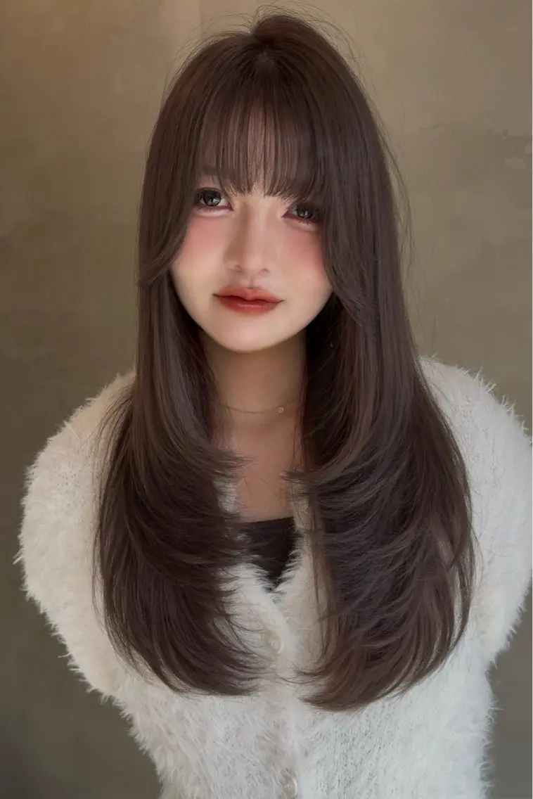ロング カラー ヘアアレンジ 透明感カラー ハッシュカット 髪質改善 韓国風ヘア レイヤーカット カット 縮毛矯正 トリートメント 韓国レイヤーカット★ 小林大樹のヘアスタイル