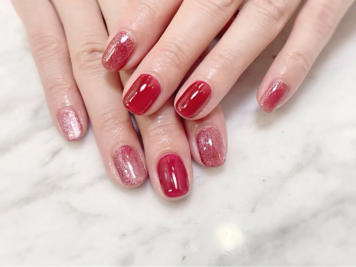 ネイル ジェルネイル マグネットネイル ワンカラーネイル ハンドネイル CHIC nail /目黒/パラジェルのネイルデザイン