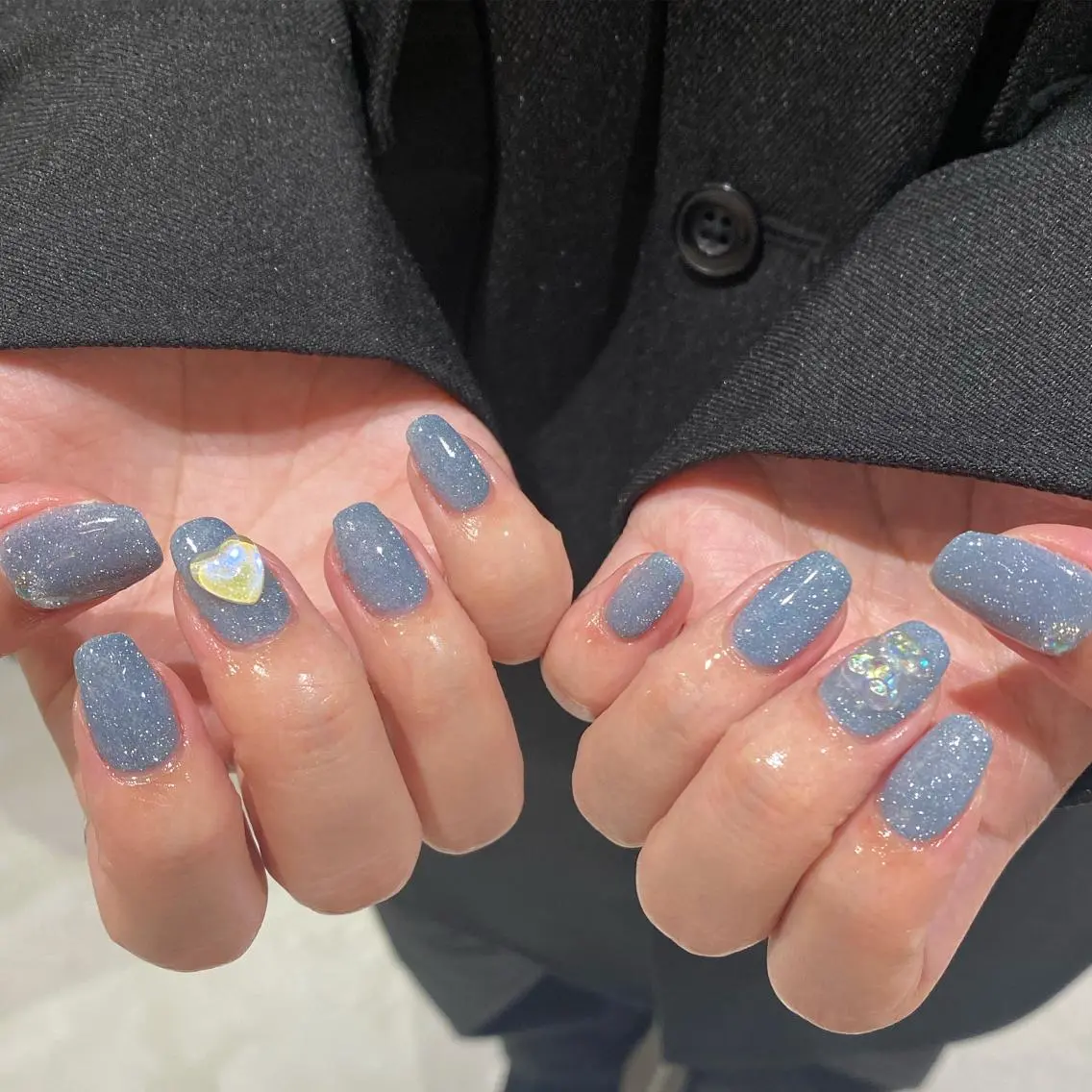 ネイル クリアネイル フラッシュネイル ハート ひろこ eyelist🎀のマツエク・マツパデザイン