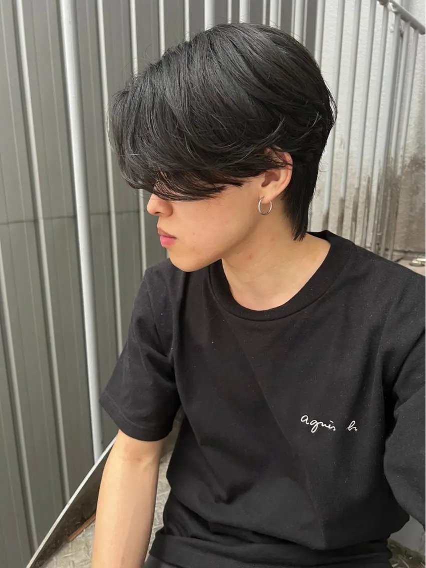 ショート メンズ メンズパーマ特化/ シャドウ/波巻/陸翔のヘアスタイル