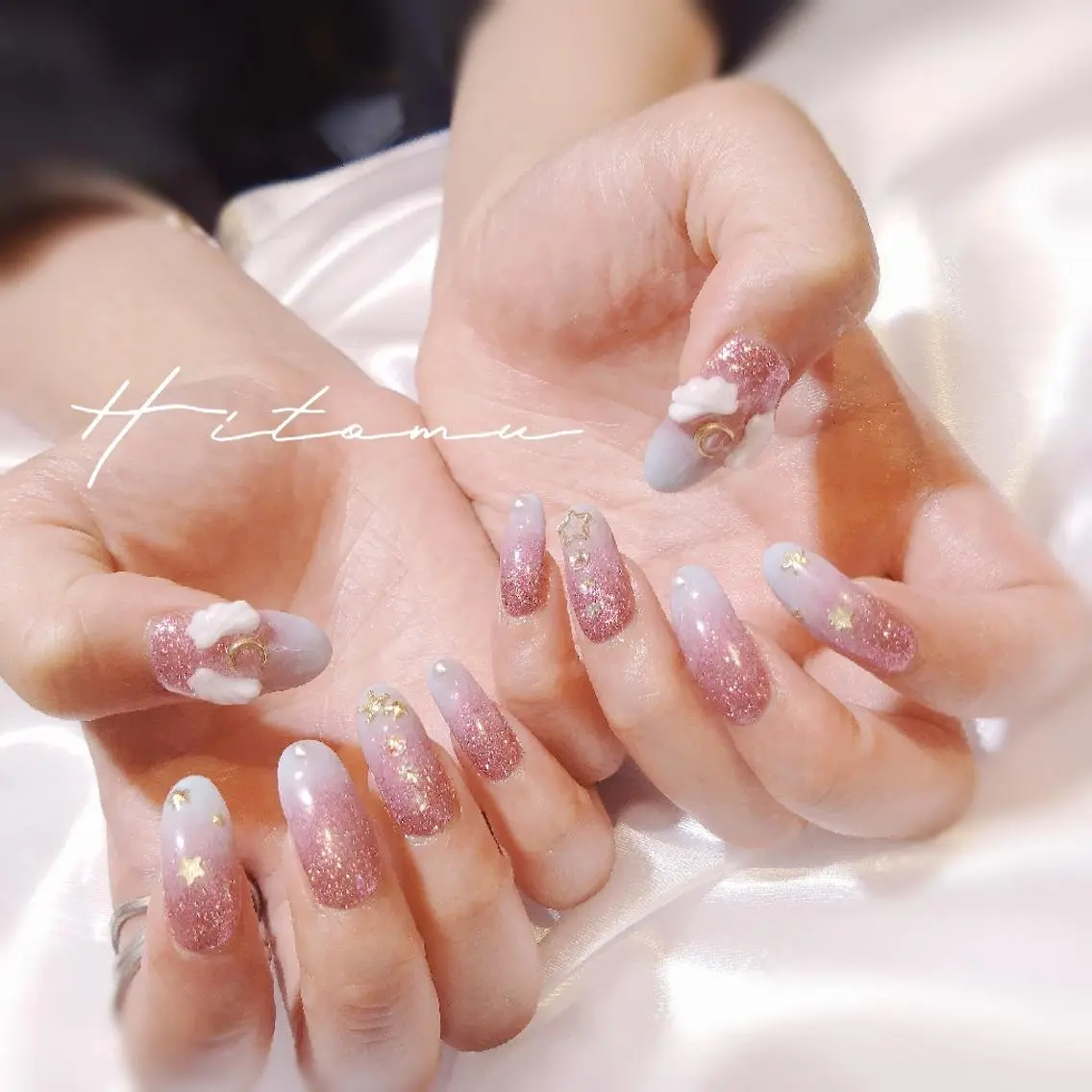 ネイル フラッシュネイル グラデーション キラキラネイル Nail salon LEVALOレヴァロのネイルデザイン