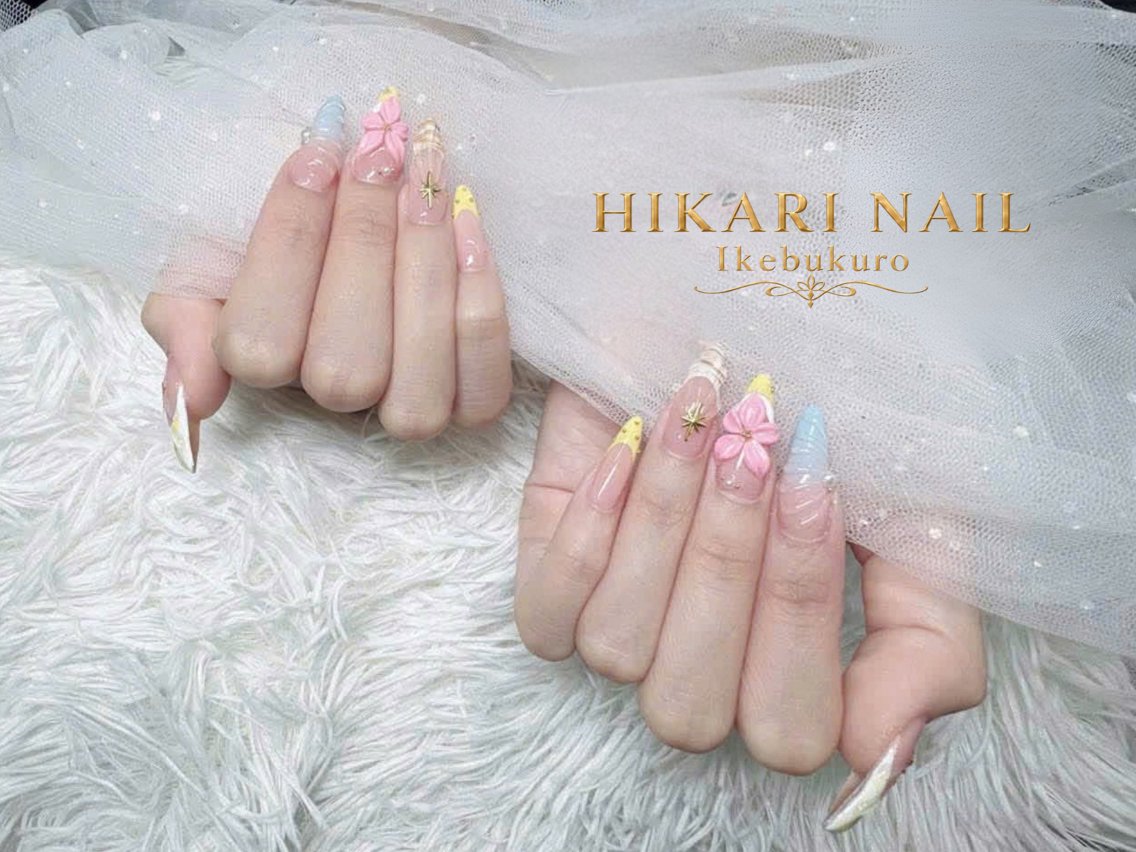 ネイル チークネイル 長さ出し フレンチネイル ガーリー ハロウィン ハンドネイル HikariNail Ikebukuroのネイルデザイン