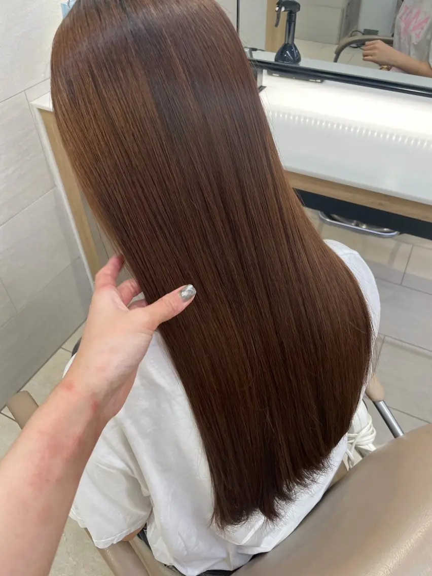 ロング トリートメント カット 縮毛矯正 トリートメント ヘッドスパ 縮毛矯正/艶カラー 【1日1名限定】のヘアスタイル