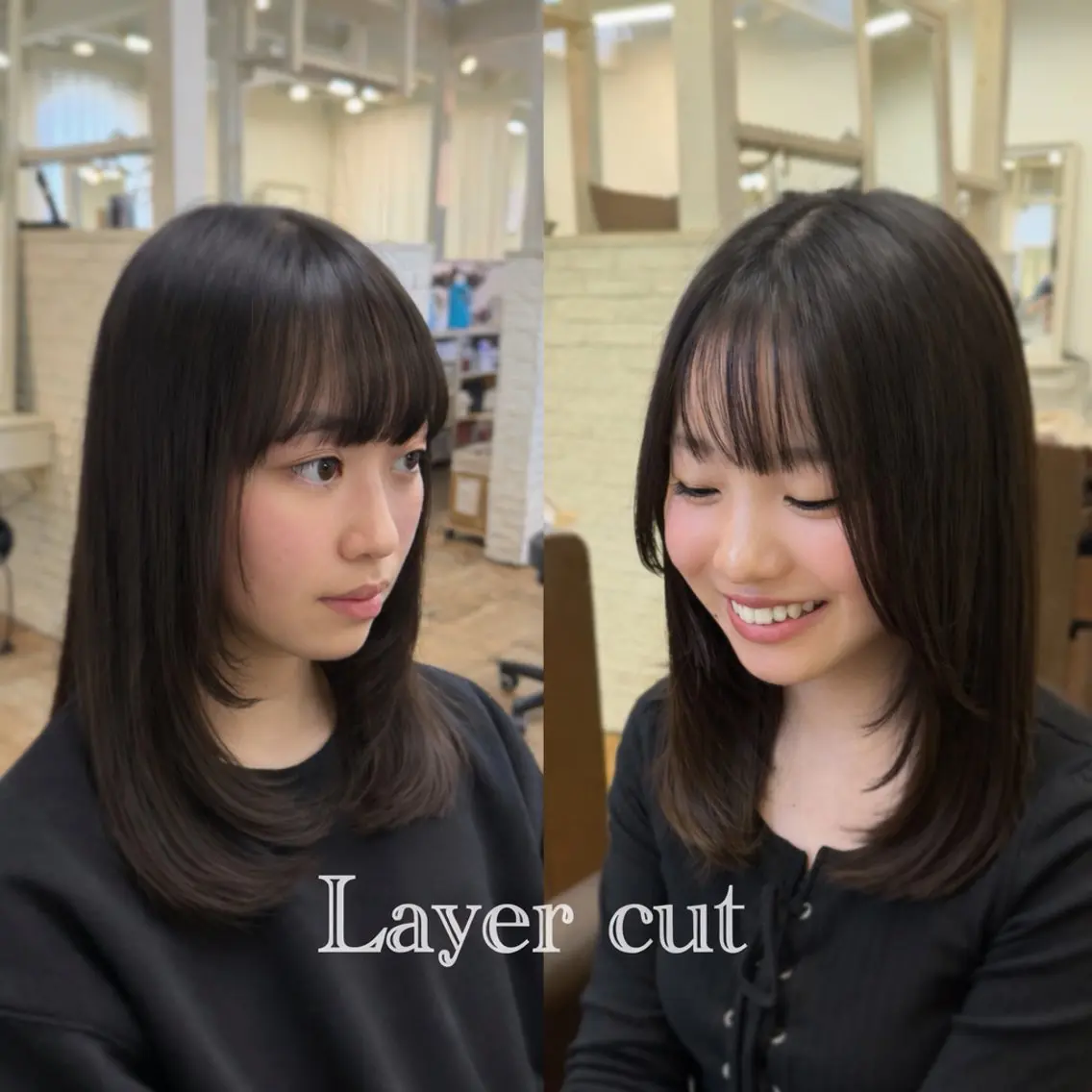 ミディアム 南草津/トレンドカラ ー/パーマ 西村美月のヘアスタイル