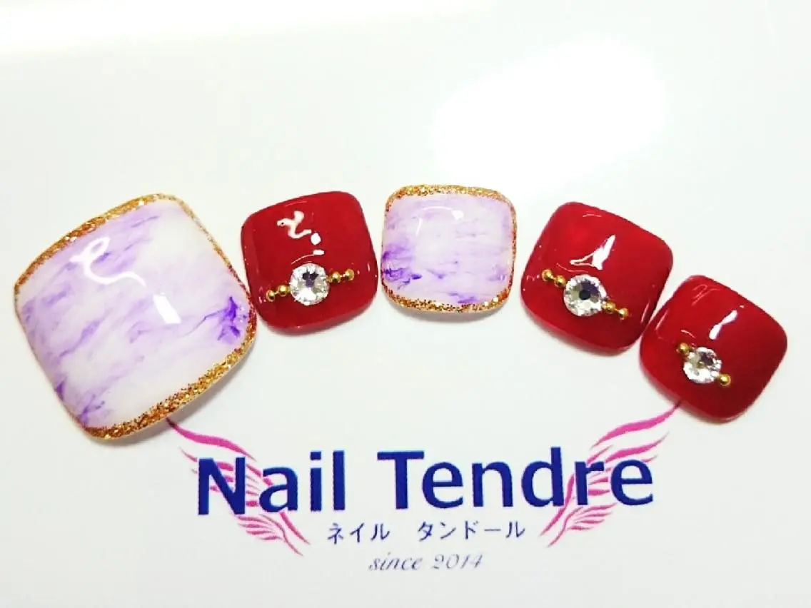 ネイル アートネイル ジェルネイル ソフトジェル ストーンネイル フットネイル Nail  Tendreのネイルデザイン