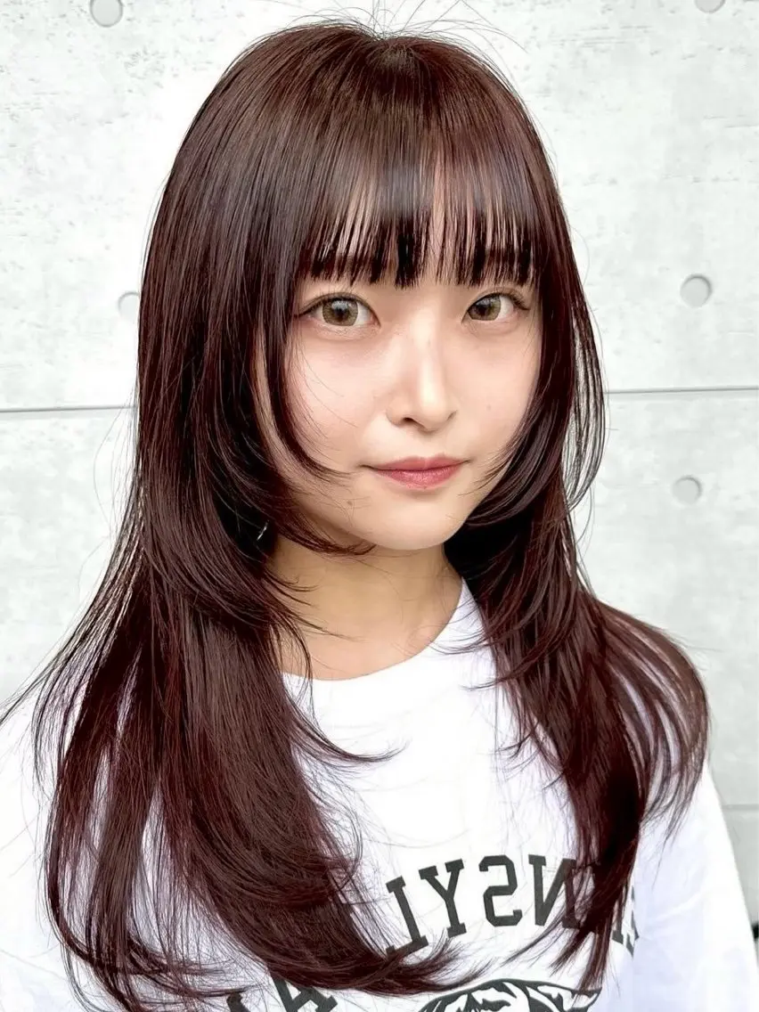 ロング カラー ベージュカラー ブラウンカラー レイヤーカット カット ヘアカラー トリートメント 🏝️🐉沖縄移住 美容師竜生🏝️のヘアスタイル