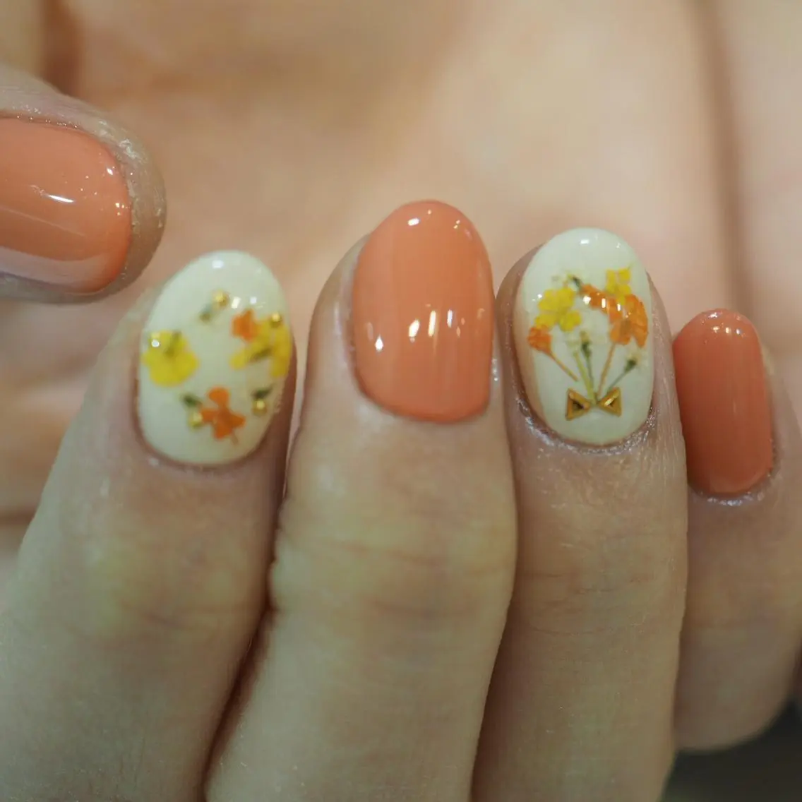 ネイル オレンジ ”salon" そりまちゆうこのネイルデザイン