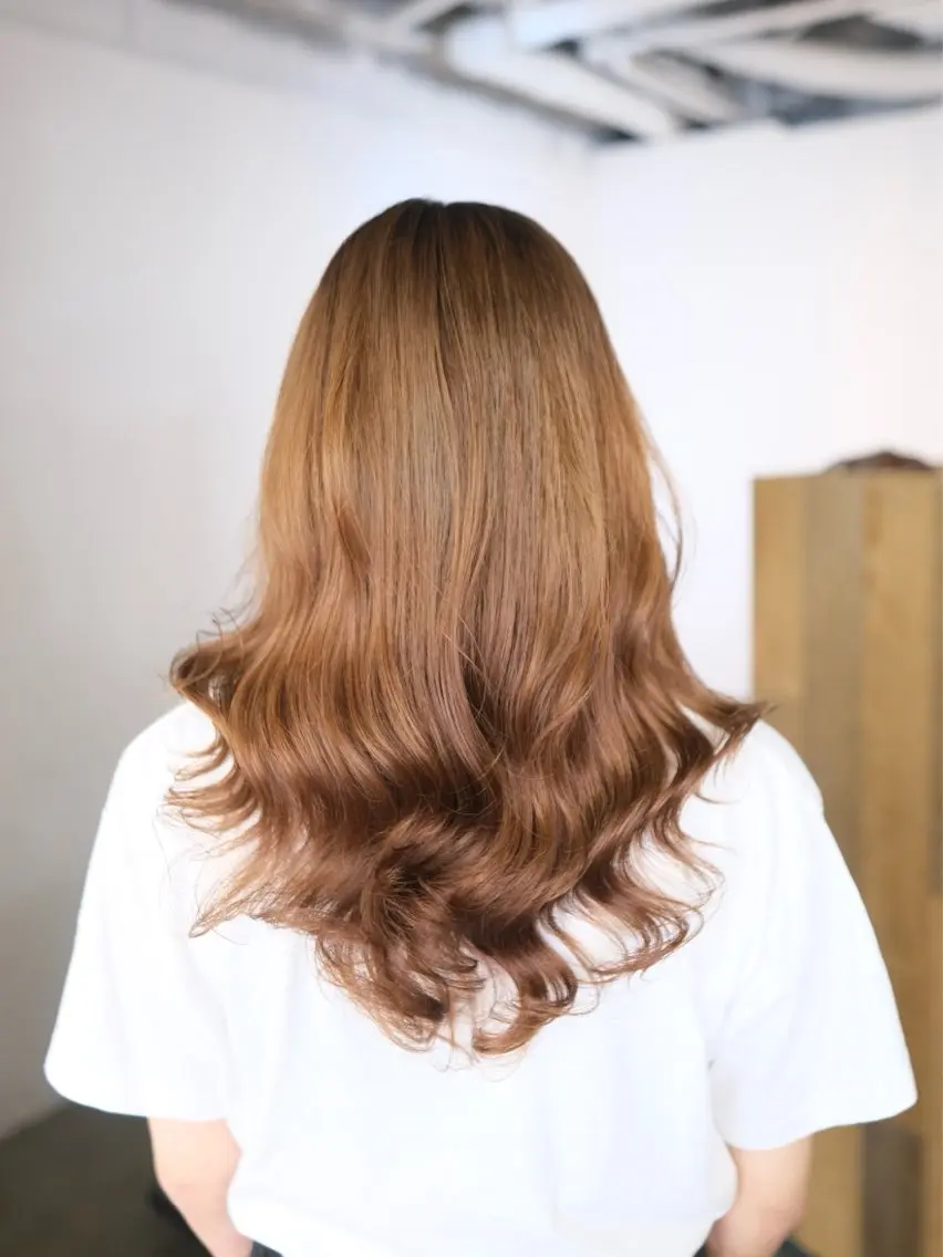 ロング パーマ デジタルパーマ カット パーマ マオ/ 韓国風コテ巻きパーマのヘアスタイル