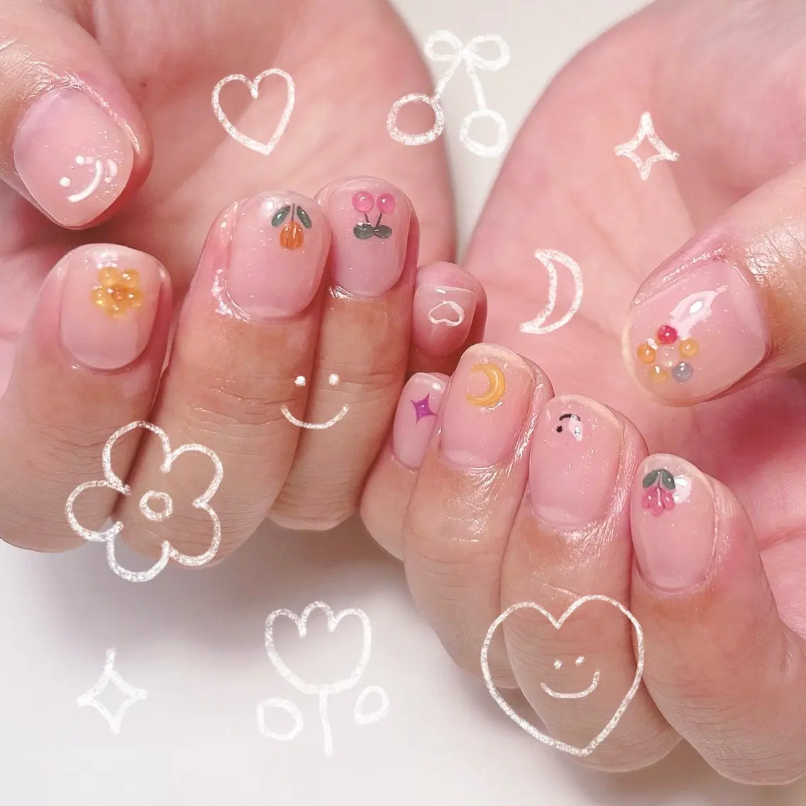 ネイル ハンドネイル いちごパフェ ゆいのネイルデザイン