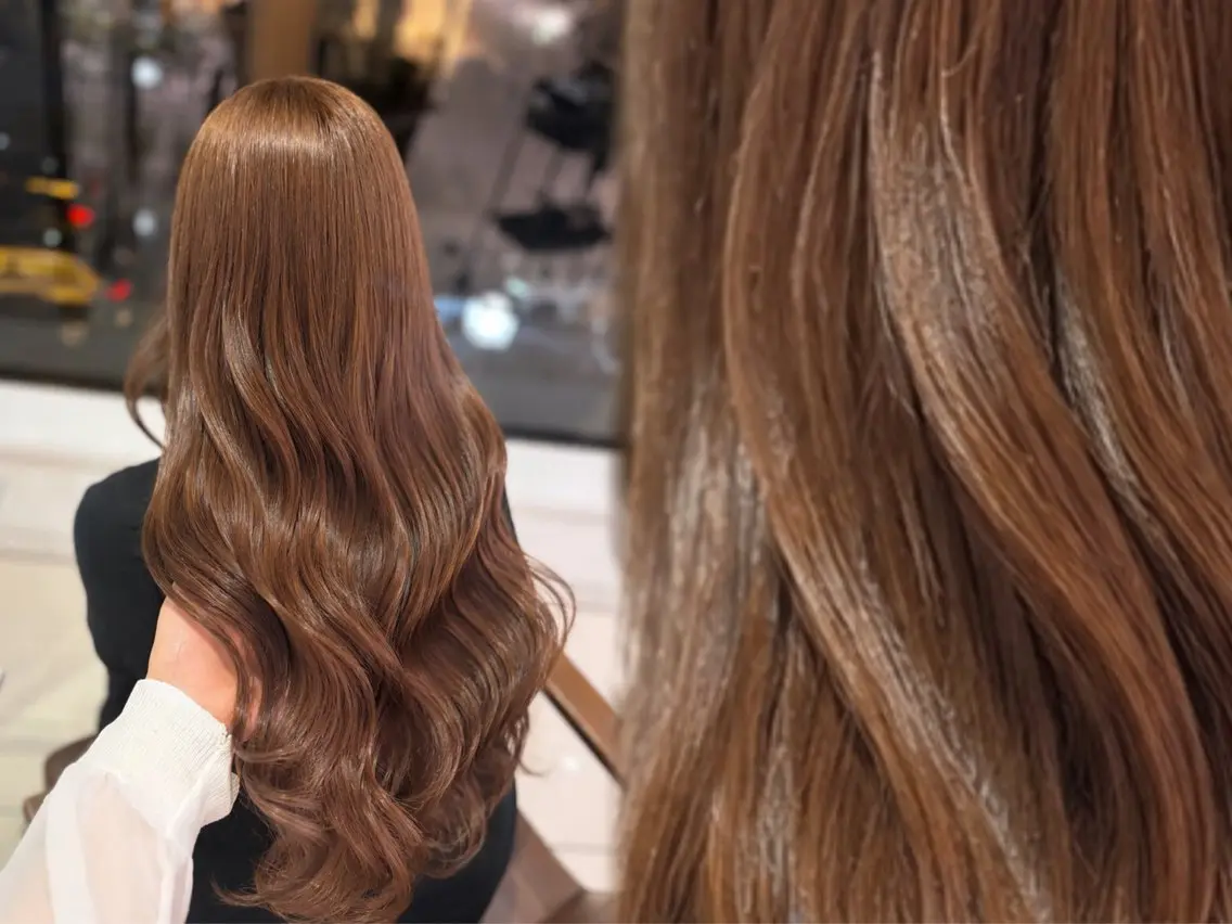 ロング ヘアカラー 巻ける🫧縮毛矯正 💞はな🎀のヘアスタイル