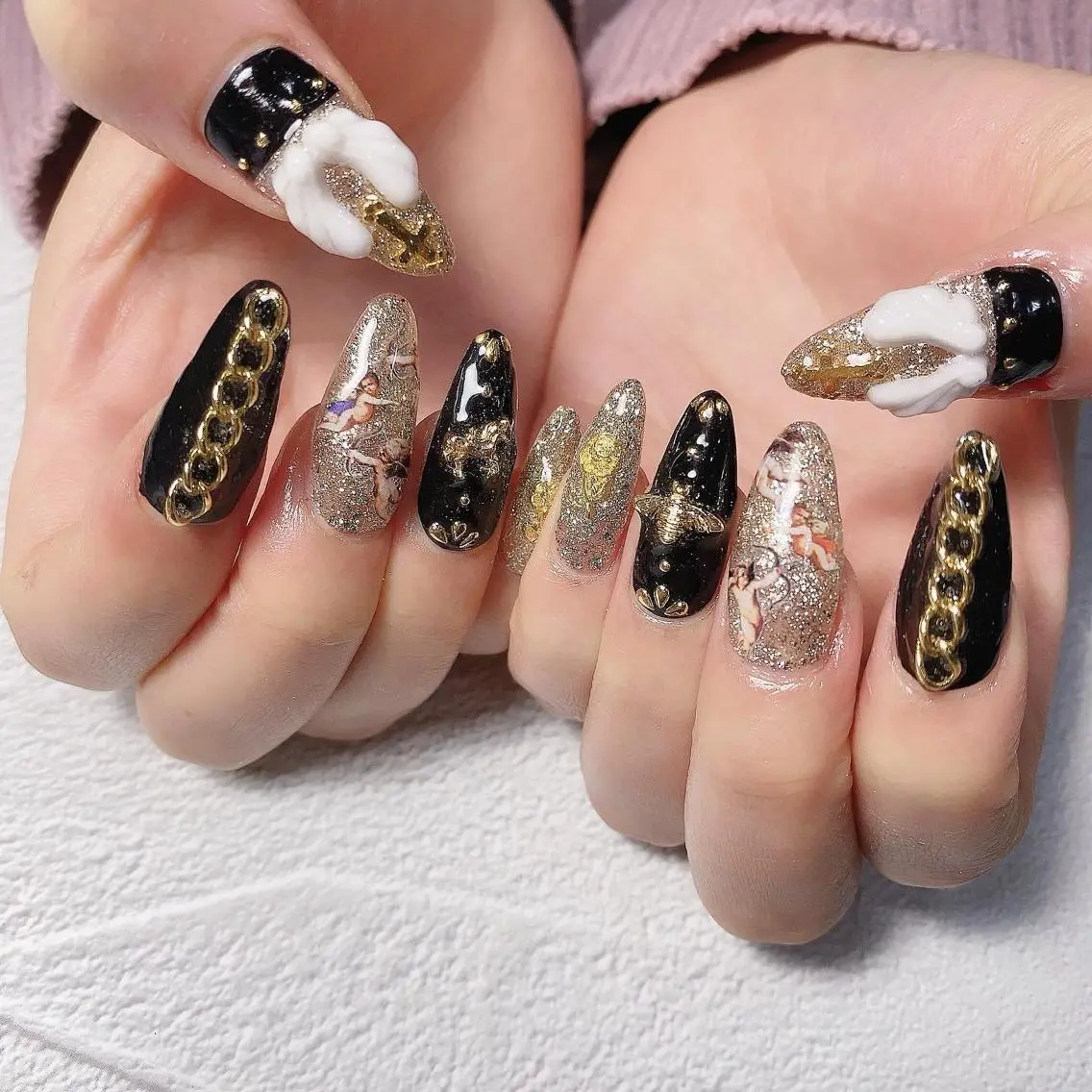 ネイル 渋谷／チップ長さ出し 👑アプレgel-xのネイルデザイン