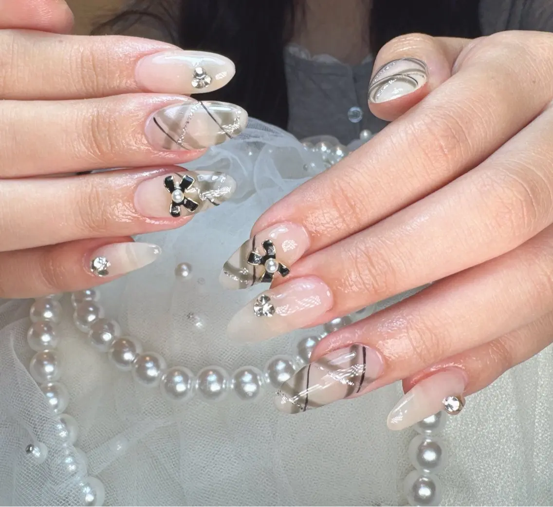 ネイル アートネイル 持ち込み ハンドネイル リセス 高田馬場💎のネイルデザイン